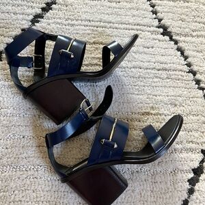 Balenciaga Elegant Blue Strappy Sandals